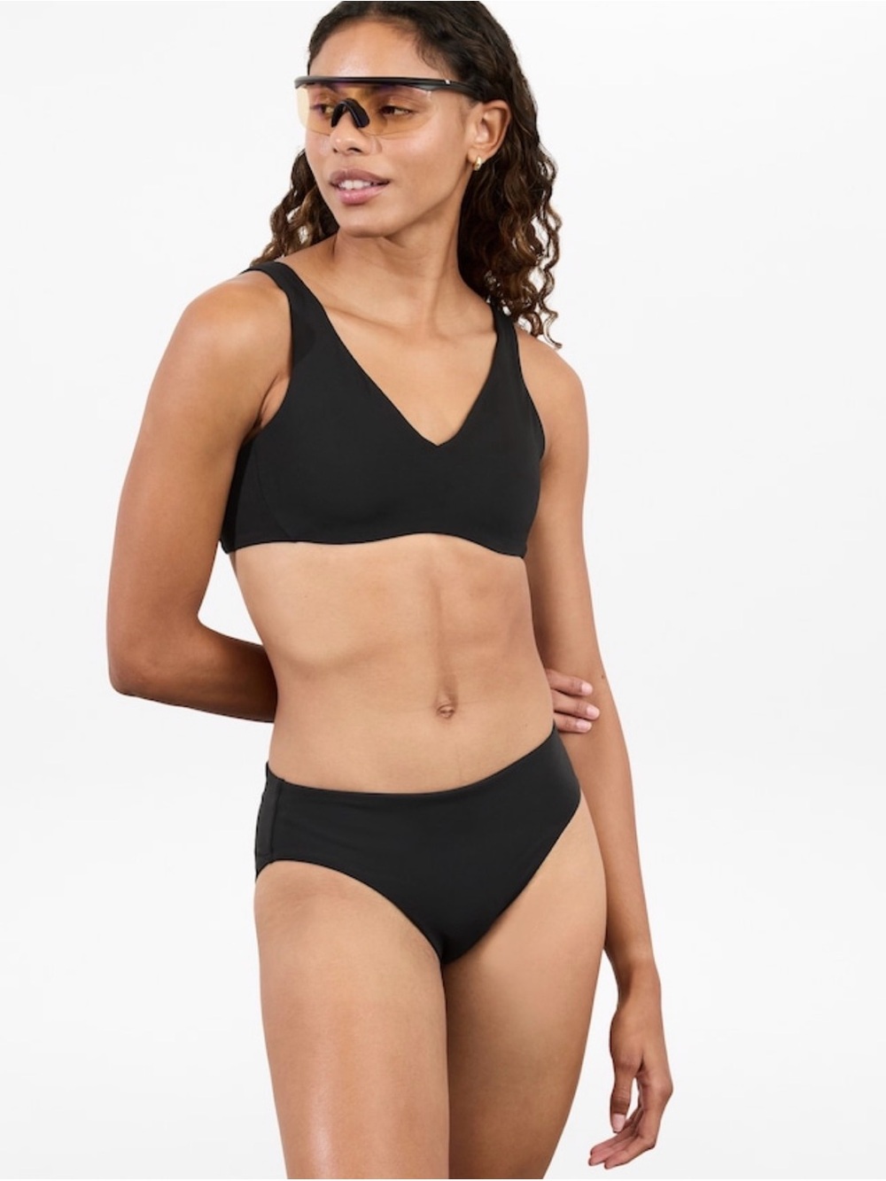 NWT Athleta Hipster Full Swim Black bottom Sz S (#661440)